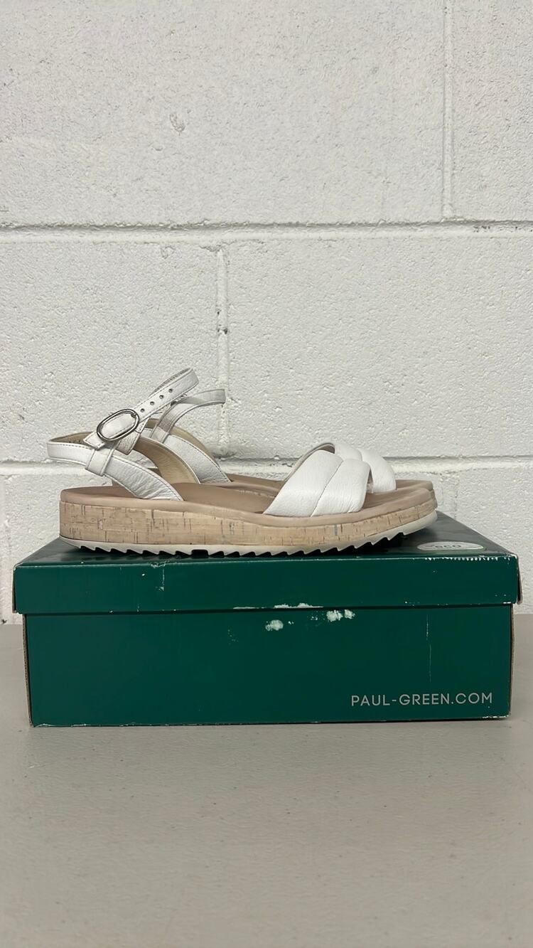 W/box Paul green sz7.5 , UK 5 Mindy white sandal comfy platform super soft